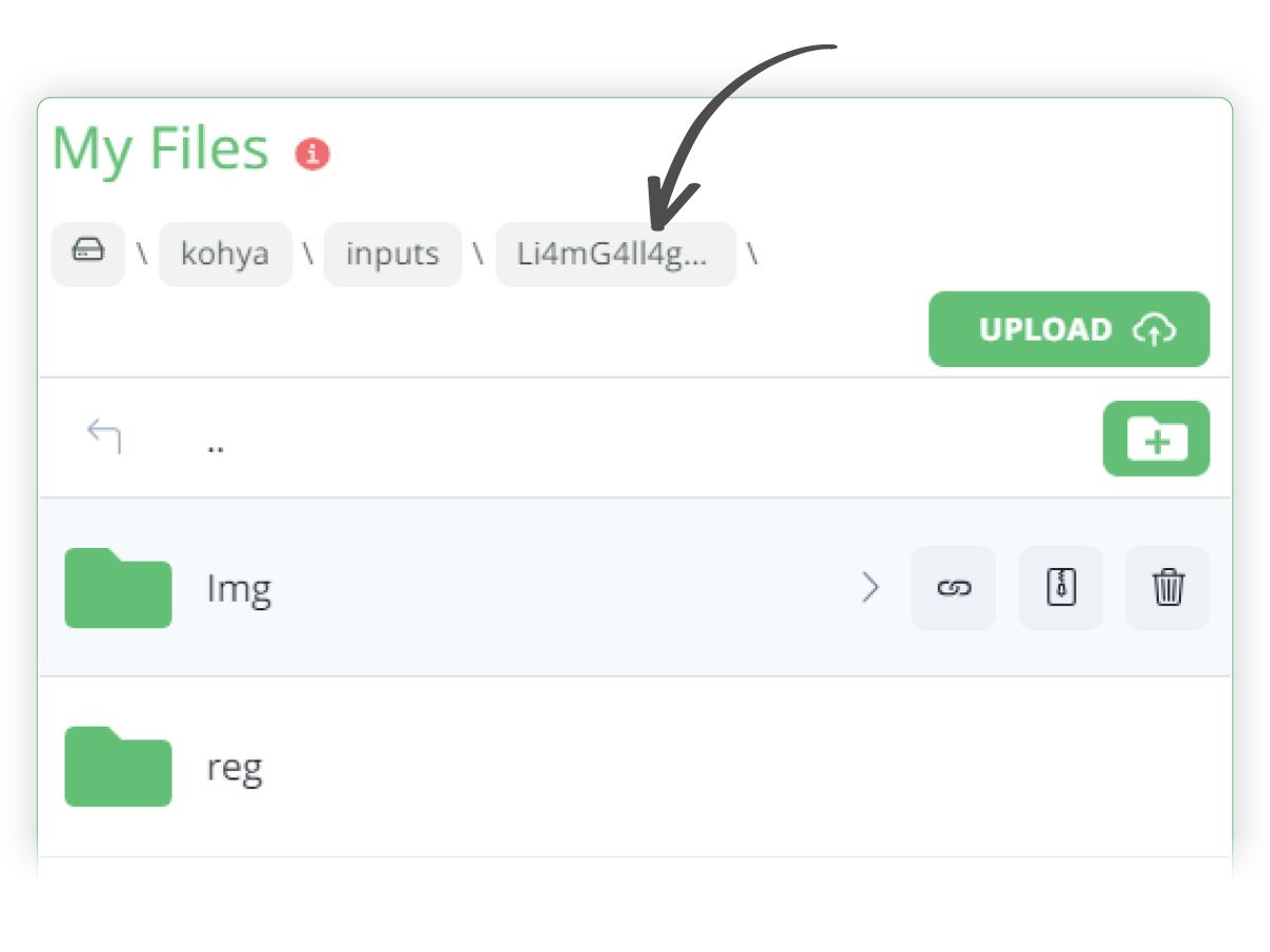 A screenshot of the Think Diffusion interface showing the LoRA model folder you just created