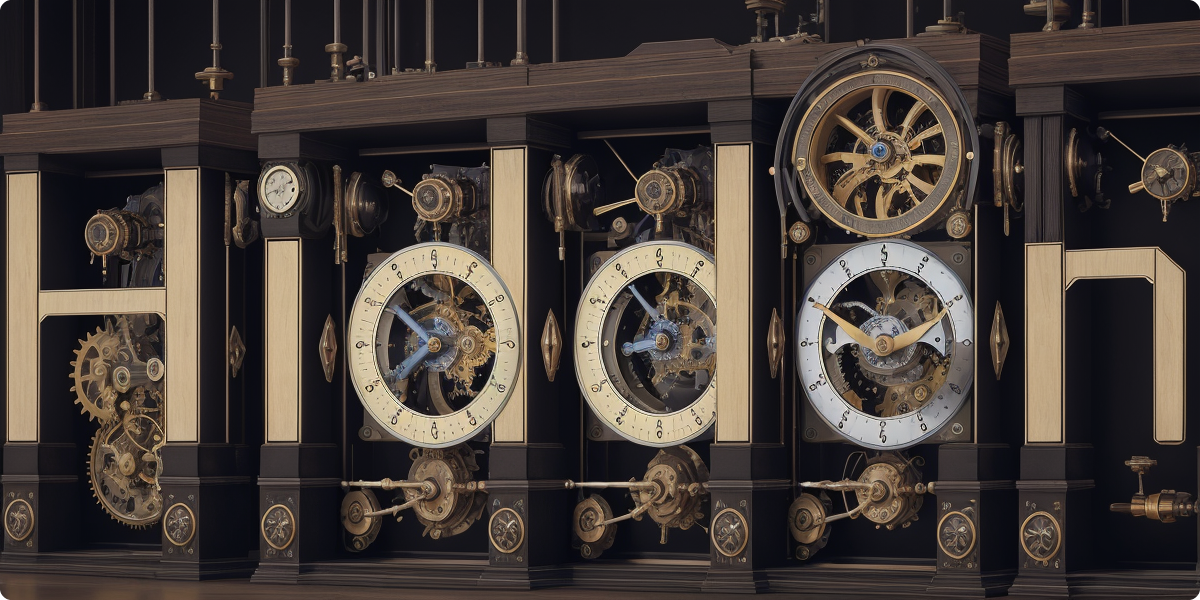 Image of the word Hidden in clocks using ThinkDiffusion