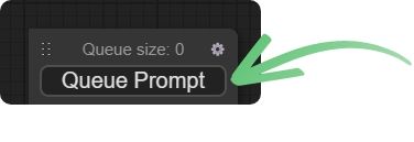 A button saying queue prompt from ComfyUI in ThinkDiffusion