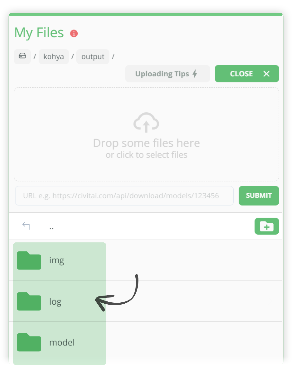 A super simple guide to LoRA training on Kohya with Stable Diffusion on Think Diffusion, showing the interface's new folder structure