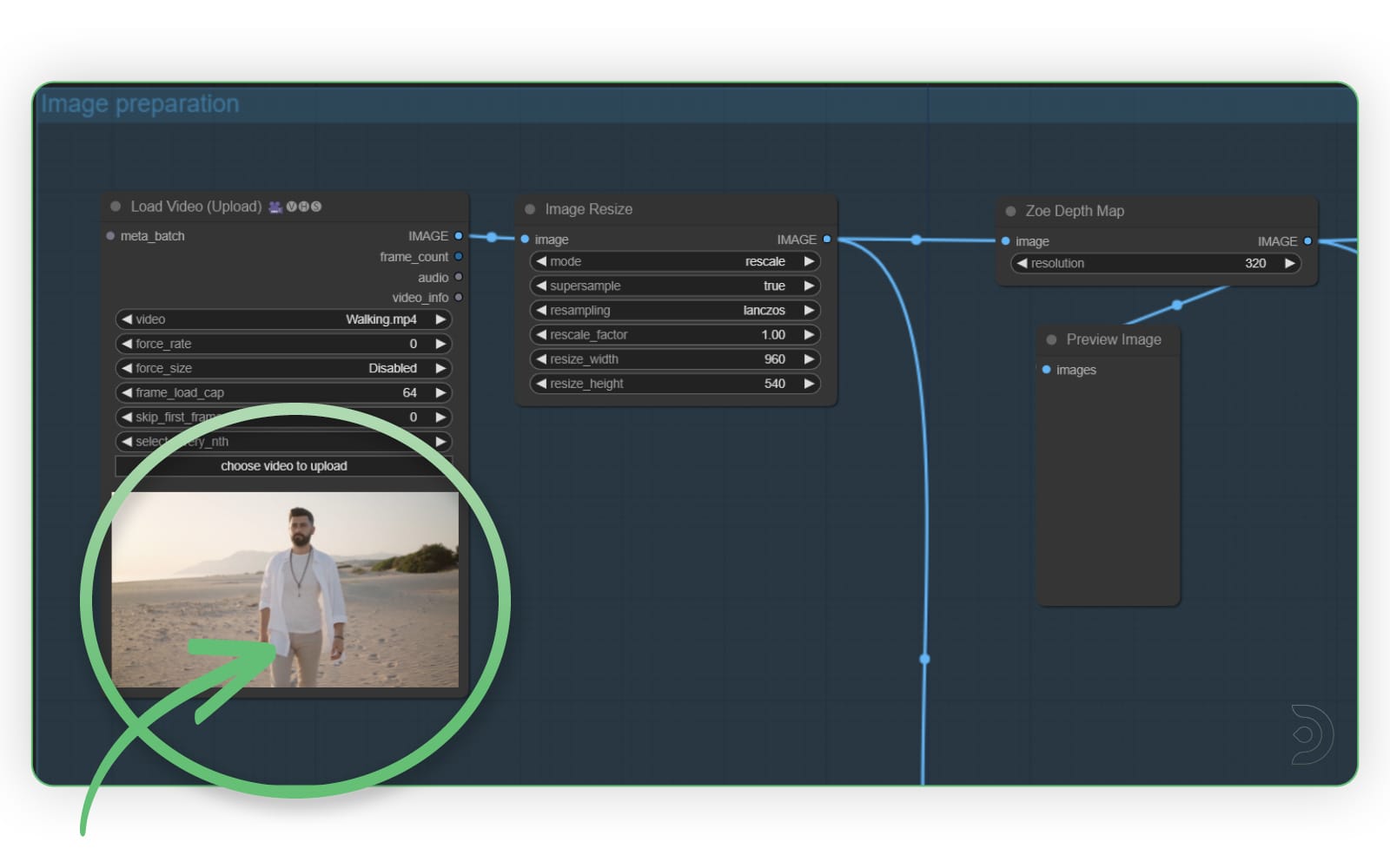 Adding your input video to the Load Video ComfyUI node