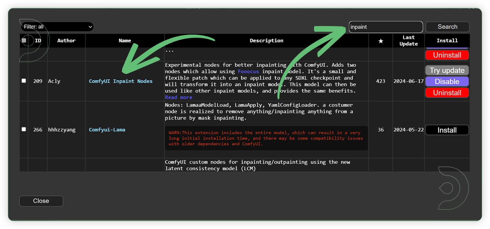 Installing the ComfyUI Inpaint custom node