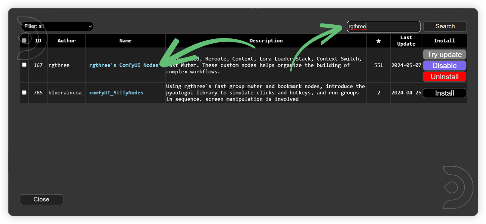 Installing the ComfyUI rgthree custom node