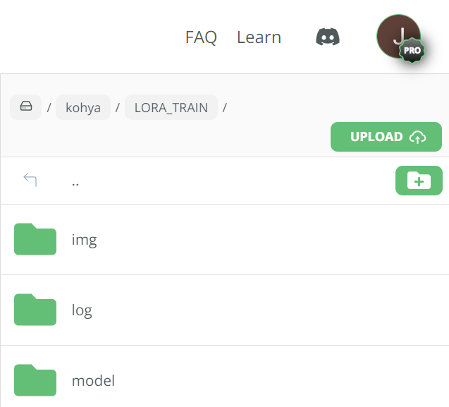 Creating the sub folders for your LoRA training