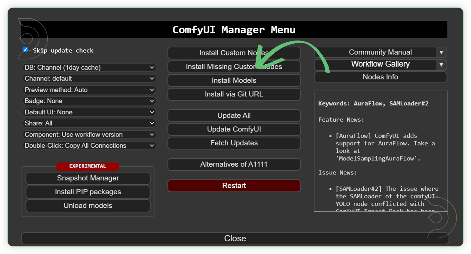 ThinkDiffusion StableDiffusion ComfyUI Photo Restoration workflow showing installation of custom missing nodes