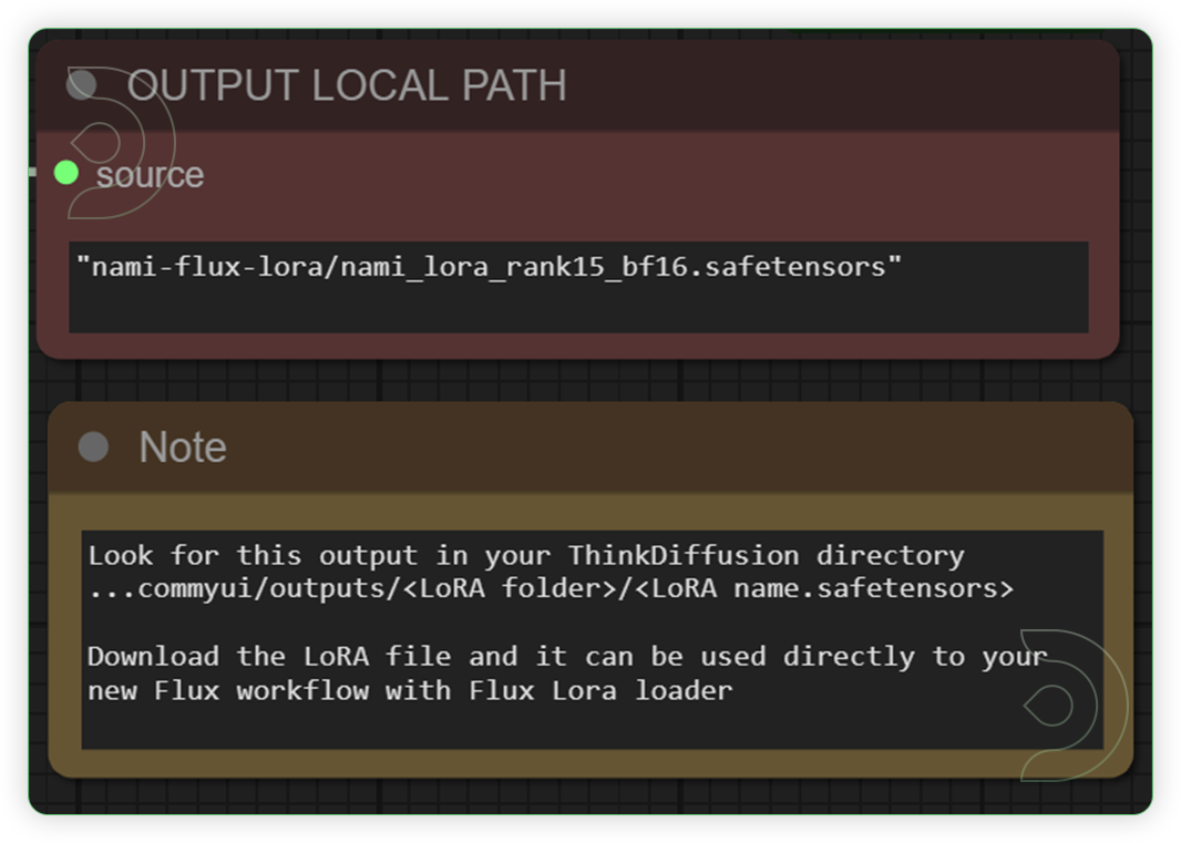 ThinkDiffusion StableDiffusion ComfyUI Flux training LoRA check the trained LoRA output