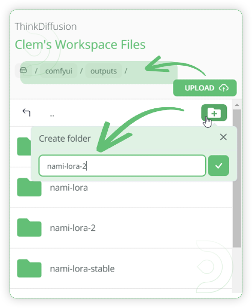 ThinkDiffusion StableDiffusion ComfyUI Flux training LoRA create the output folder path