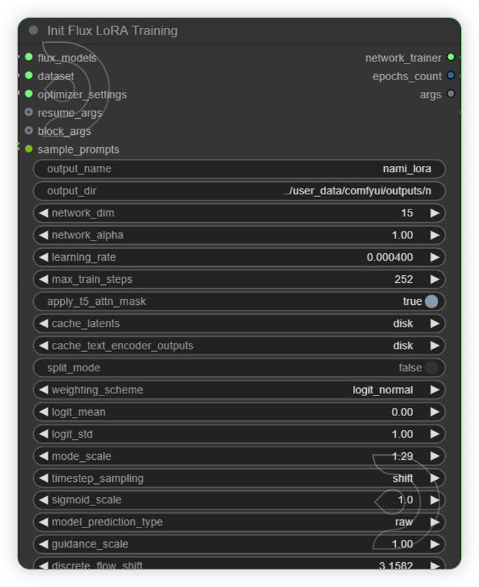 ThinkDiffusion StableDiffusion ComfyUI Flux training LoRA set the training settings