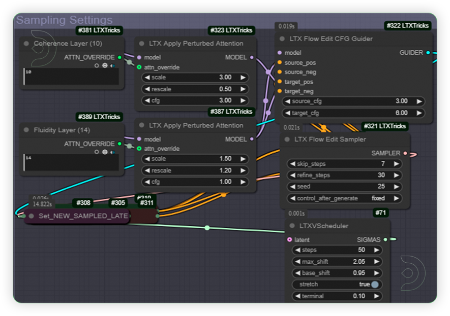 ThinkDiffusion StableDiffusion ComfyUI LTX Vid2Vid check the sampling settings